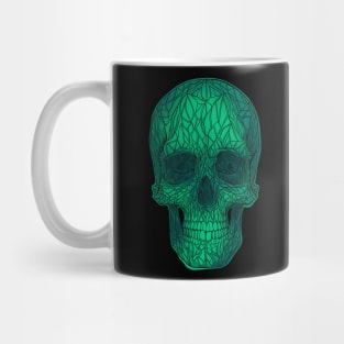 Stained Glass Skull - green version Mug